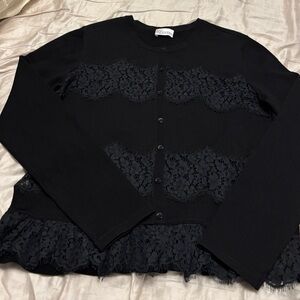 RED Valentino Black Lace Cardigan